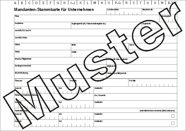 Mandantenstammkarte DIN A5