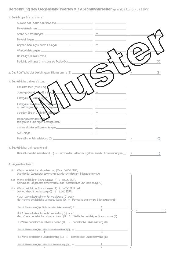 Gebührenberechnungsplan 2stg