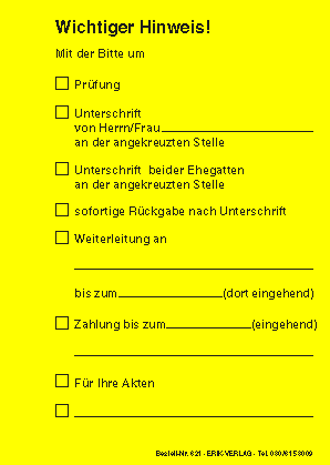Begleitzettelblock 100 Bl.