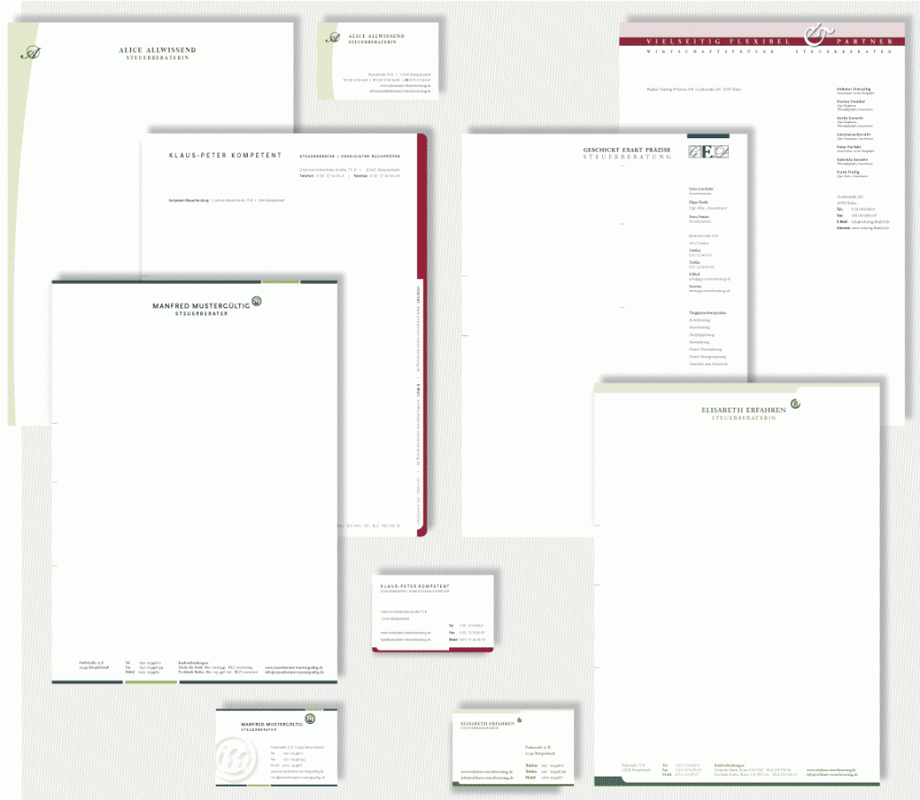Briefbogen für Steuerberater Briefbogengestaltung Corporate Design