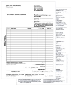 Gebührenrechnungen Steuerberater Honorarrechnung Vergütungsrechnung StBVV
