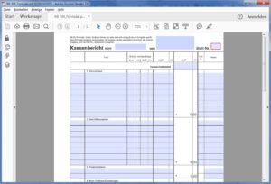 Kassenbericht zum Ausfüllen